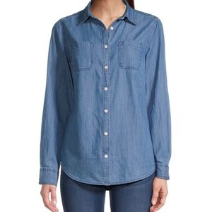 St. John's Bay Womens Long Sleeve Regular Fit Button-Down Shirt
